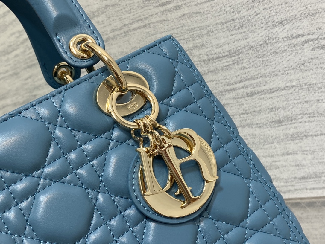 Medium Lady Dior Bag Dark Blue Cannage Lambskin